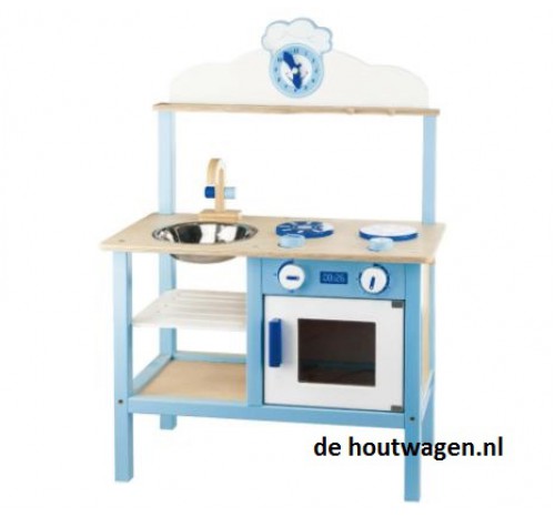 houten keukentje blauw viga toys